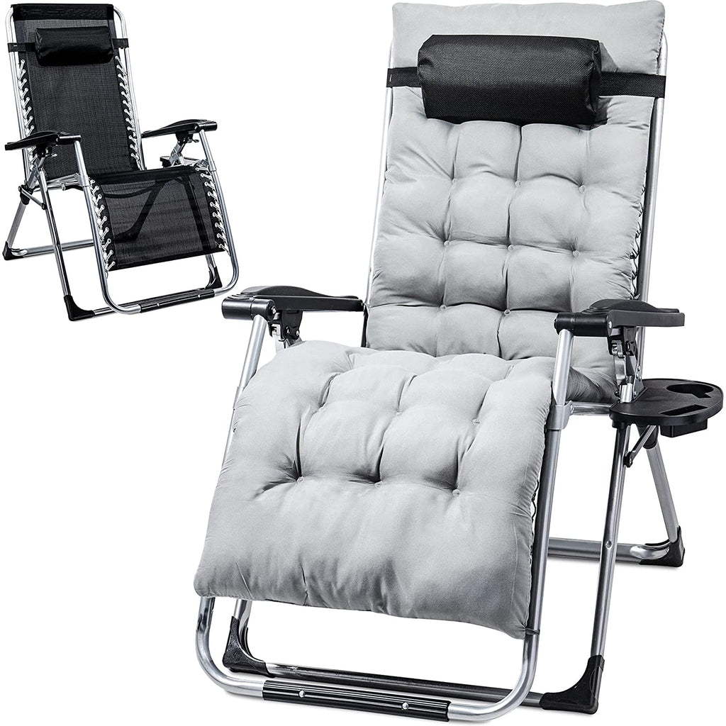 HEANI Lounge Chair Zero Gravity Chair for Indoor and Outdoor,Ergonomic Recliner Chair with Removable Cushion Pad and a Cup Holder Adjustable Design, Supports Over 440lbs/200kg